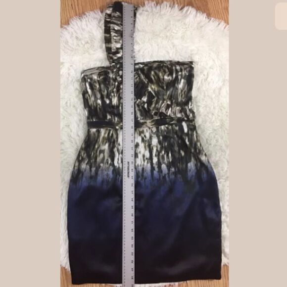Marc New York Tan Black & Blue Satin Ombré Dress 8 - Picture 4 of 7